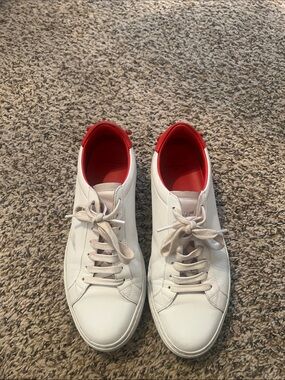 Givenchy White Leather Sneakers with Red Interior